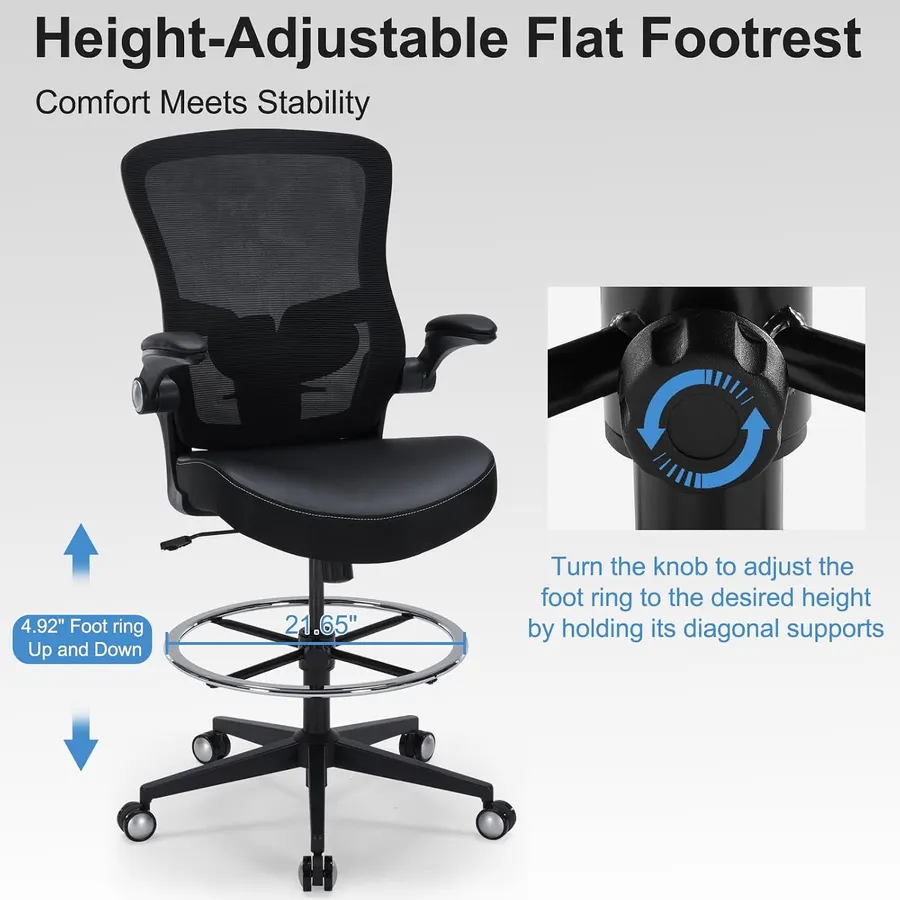 Counter Height with a Real Footrest: X XISHE chair detail